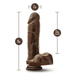 Dr. Skin Plus 9&quot; Thick Posable Dildo With Balls Chocolate