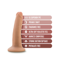 Dr. Skin Plus 5&quot; Posable Dildo Vanilla