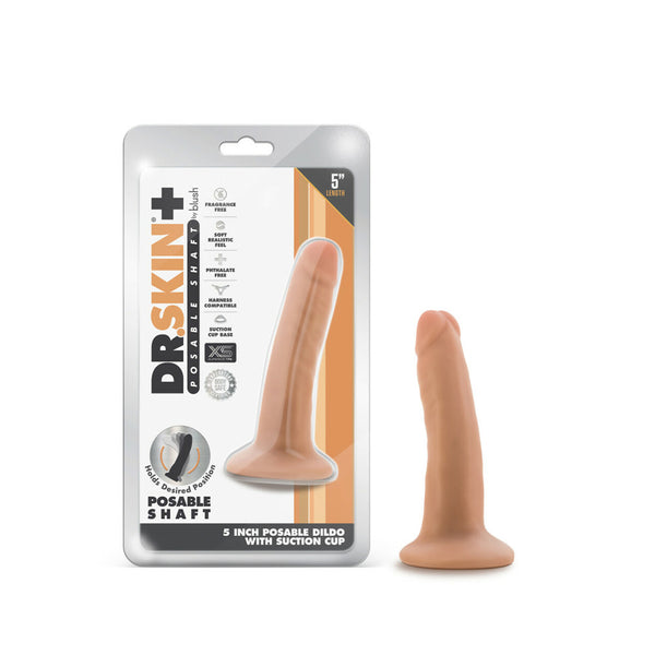 Dr. Skin Plus 5&quot; Posable Dildo Vanilla
