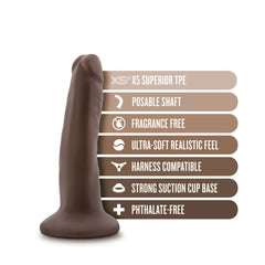 Dr. Skin Plus 5&quot; Posable Dildo Chocolate