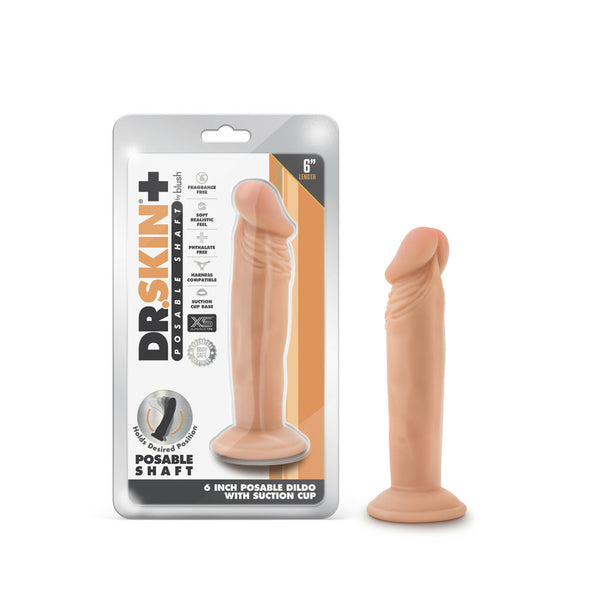 Dr. Skin Plus 6&quot; Posable Dildo Vanilla