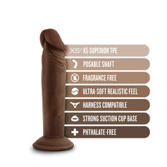 Dr. Skin Plus 6&quot; Posable Dildo Chocolate
