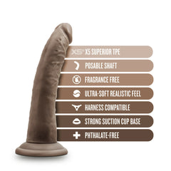 Dr. Skin Plus 7&quot; Posable Dildo Chocolate
