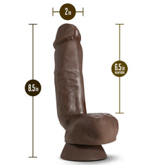 Dr. Skin Plus 8&quot; Thick Poseable Dildo With Squeezable Balls Chocolate