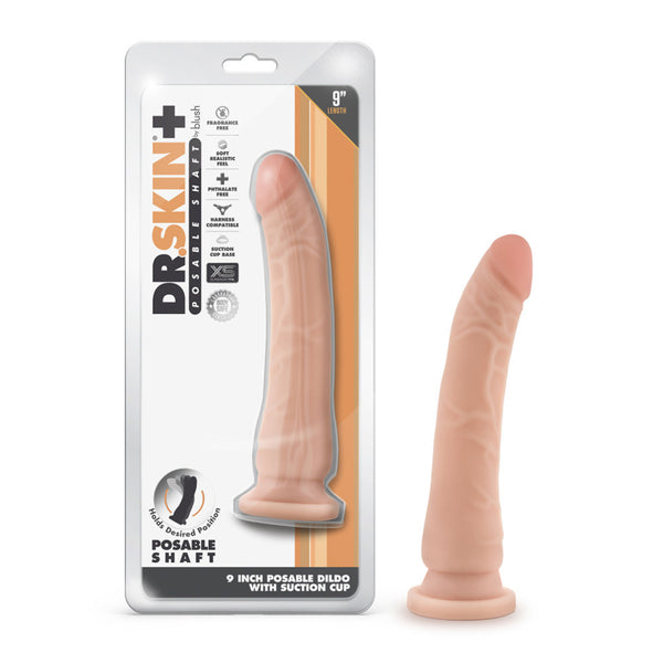 Dr. Skin Plus 9&quot; Posable Dildo Vanilla