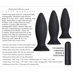 A&E Rechargeable Vibrating Anal Trainer Kit Black