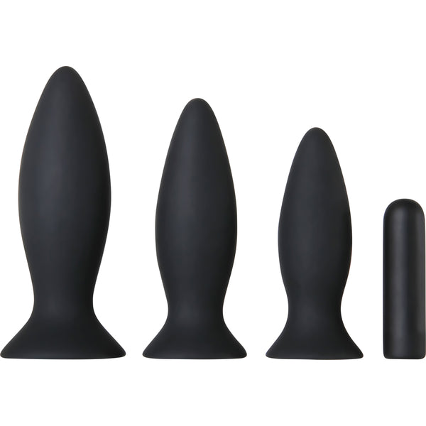 A&E Rechargeable Vibrating Anal Trainer Kit Black