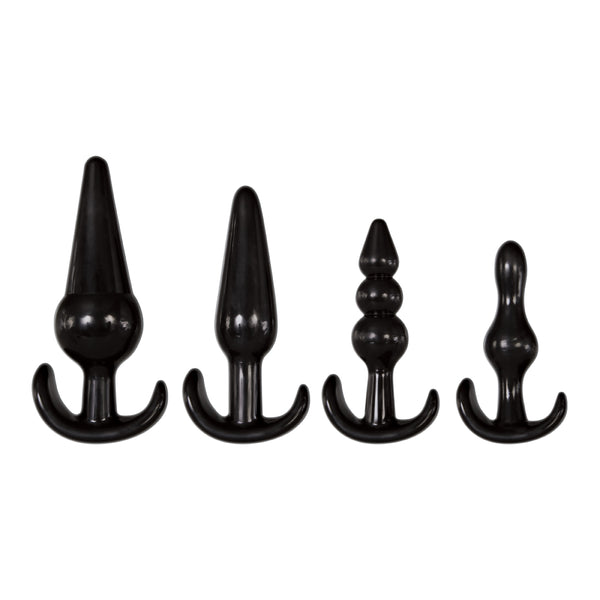 4 Piece Anal Plug Kit Black