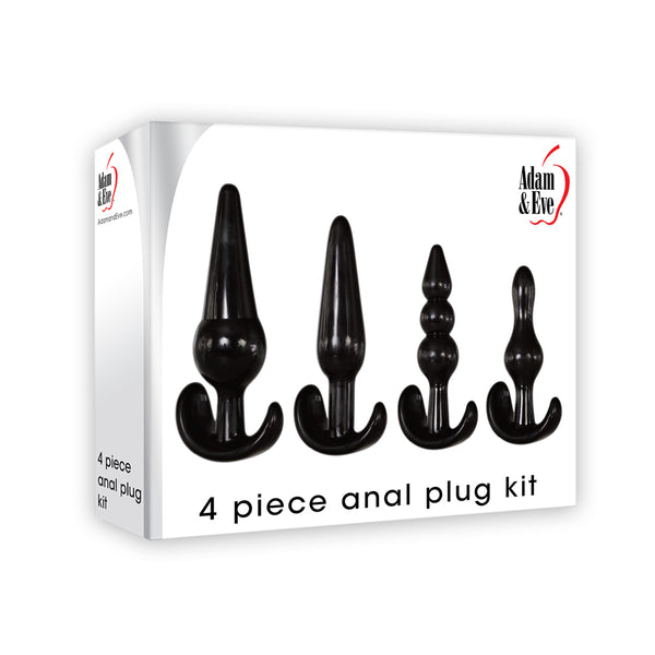 4 Piece Anal Plug Kit Black