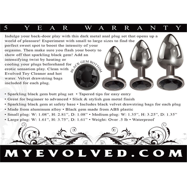 Black Gem Anal Plug Set