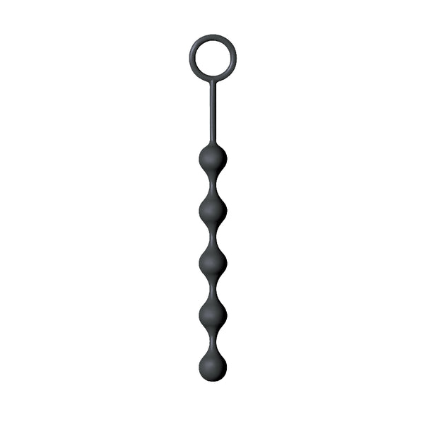 The 9&#39;s S-Drops Silicone Anal Beads Black