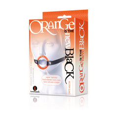 The 9&#39;s Orange Is The New Black Blow Gag Open Mouth Leather Gag