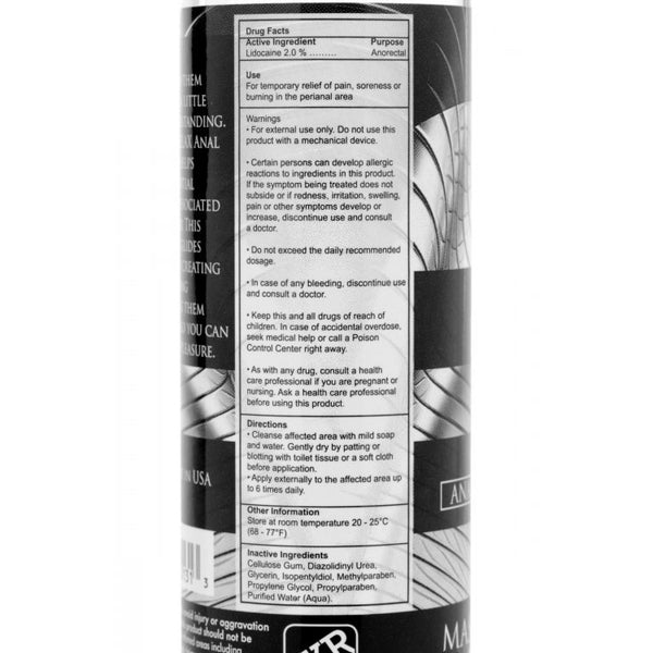 Master Series Ass Relax Desensitizing Lubricant 4.25 Oz.