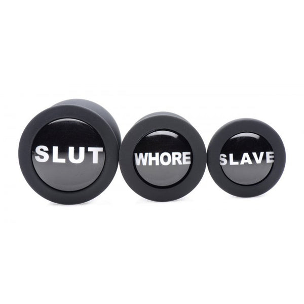 Master Series Dirty Words Silcone Anal Plug Set