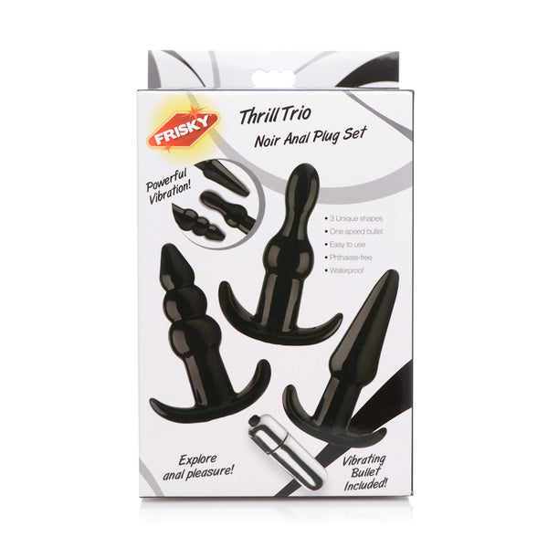Frisky Thrill Trio Anal Plug Set Black