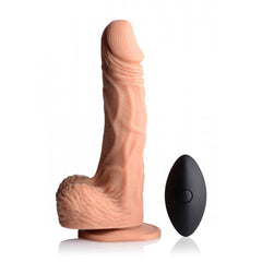 Strap U 10X Groove Silicone Vibrating & Rotating Dildo