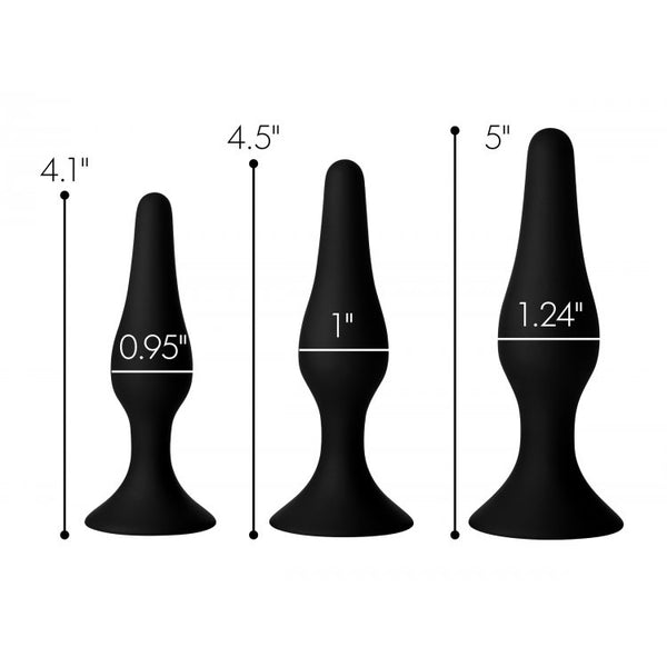 Master Series Triple Spire Tapered Silicone Anal Trainer Set Of 3