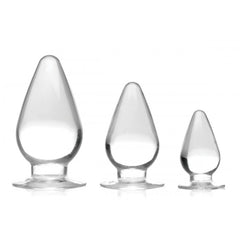 Master Series Triple Cones 3 Piece Anal Plug Set Clear