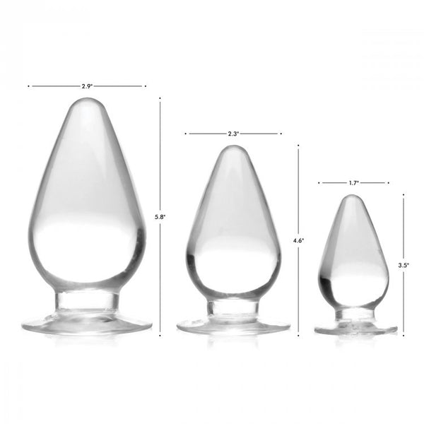 Master Series Triple Cones 3 Piece Anal Plug Set Clear