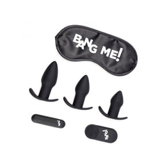 Bang! Backdoor Adventure 3Pc Butt Plug Set&#44; Bullet&#44; & Blindfold Kit Black
