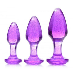 Booty Sparks Glitter Gem Anal Plug Set Purple