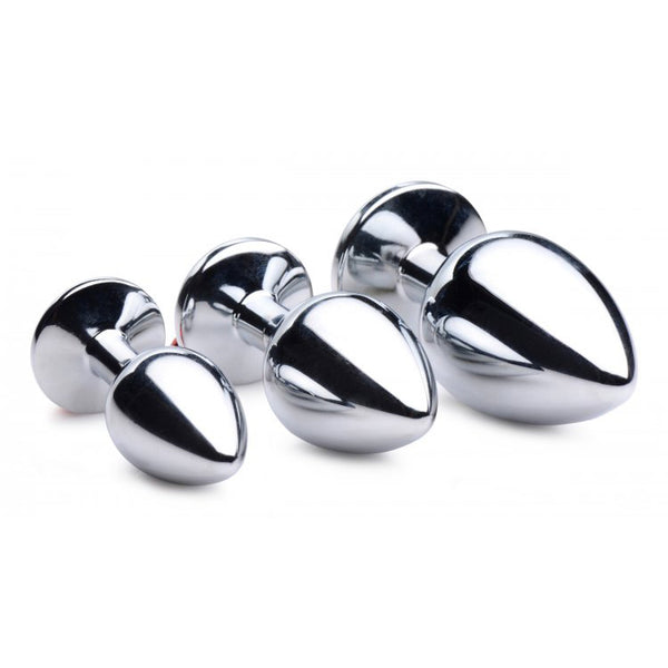 Booty Sparks Red Gem With Bells Anal Plug Set