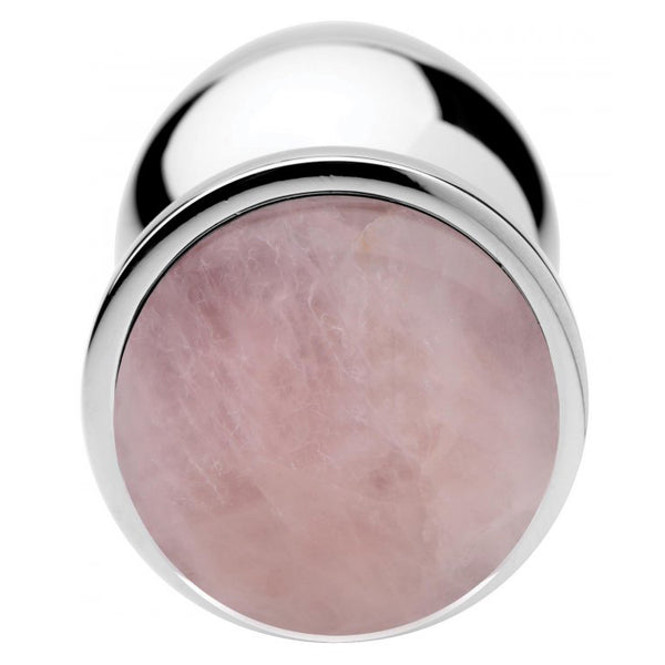 Booty Sparks Gemstones Rose Quartz Gem Large Anal Plug
