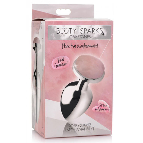 Booty Sparks Gemstones Rose Quartz Gem Large Anal Plug