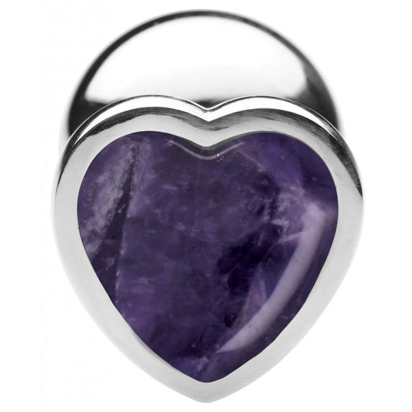 Booty Sparks Gemstones Amethyst Heart Large Anal Plug