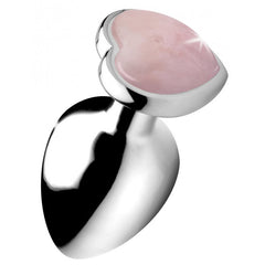 Booty Sparks Gemstones Rose Quartz Heart Large Anal Plug