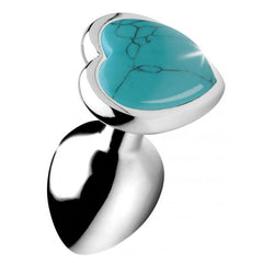 Booty Sparks Gemstones Turquoise Heart Small Anal Plug
