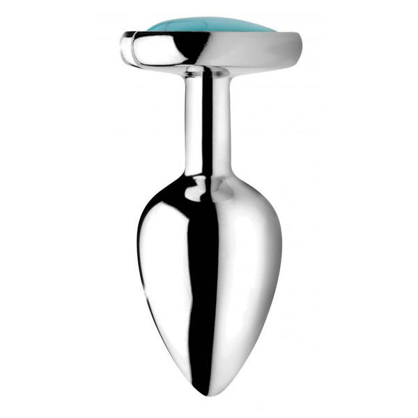 Booty Sparks Gemstones Turquoise Heart Small Anal Plug