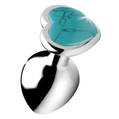 Booty Sparks Gemstones Turquoise Heart Medium Anal Plug