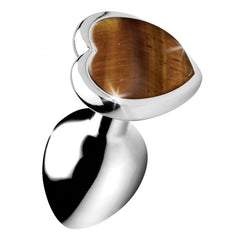 Booty Sparks Gemstones Tiger Eye Heart Small Anal Plug