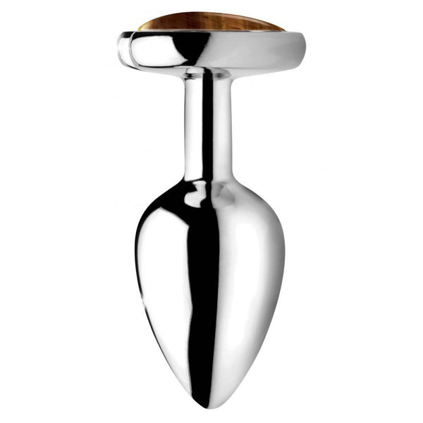 Booty Sparks Gemstones Tiger Eye Heart Small Anal Plug