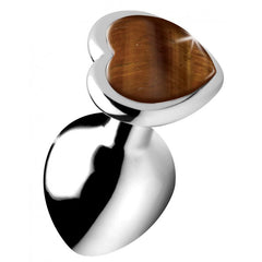 Booty Sparks Gemstones Tiger Eye Heart Medium Anal Plug