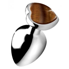 Booty Sparks Gemstones Tiger Eye Heart Large Anal Plug