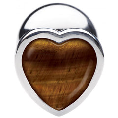 Booty Sparks Gemstones Tiger Eye Heart Large Anal Plug