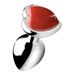 Booty Sparks Gemstones Red Jasper Heart Small Anal Plug