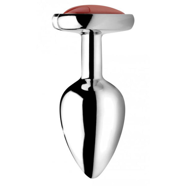 Booty Sparks Gemstones Red Jasper Heart Small Anal Plug