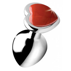 Booty Sparks Gemstones Red Jasper Heart Medium Anal Plug