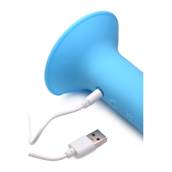 Squeeze-It 10X Squeezable Vibrating Dildo Blue