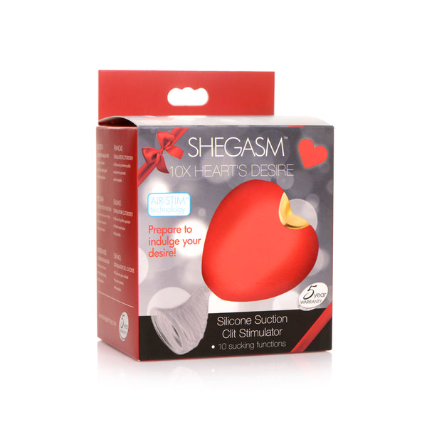 Shegasm 10X Heart&#39;s Desire Silicone Suction Clit Stimulator