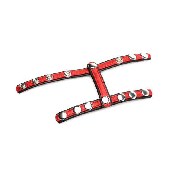 Strict Leather Cock Gear Leather Snap-On Harness Red