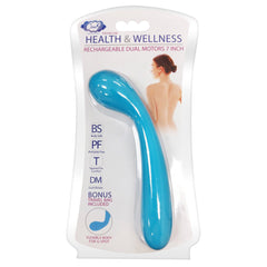 Cloud 9 Health & Wellness Rechargeable G-Spit Slim 7&quot; Dual Motors Aqua Blue