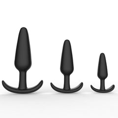 Curious Level Up Anal Trainers 3 Piece Silicone Anchor Set Black