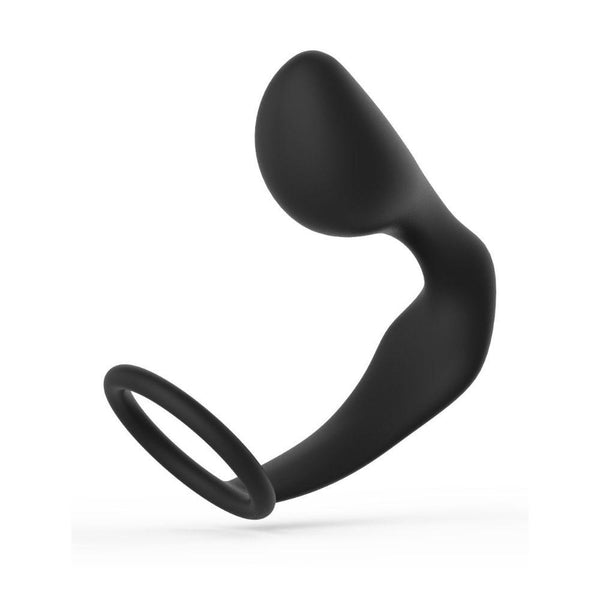 Thrillz Anal Tease Silicone Cock Ring & Plug Black