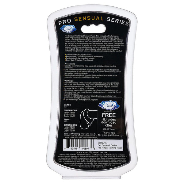 Cloud 9 Pro Rings Liquid Silicone Donuts 2-Pack Black