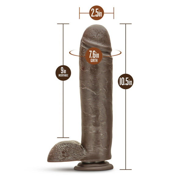 Dr. Skin Mr. Mister 10.5&quot; Dildo with Suction Chocolate