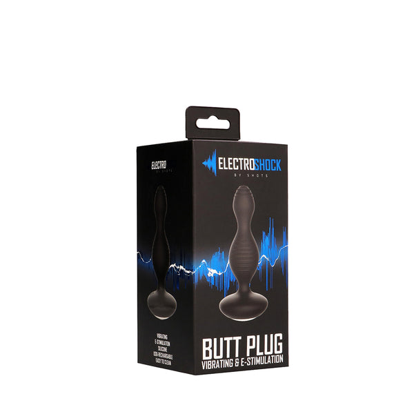 Electroshock E-Stimulation Vibrating Buttplug Black